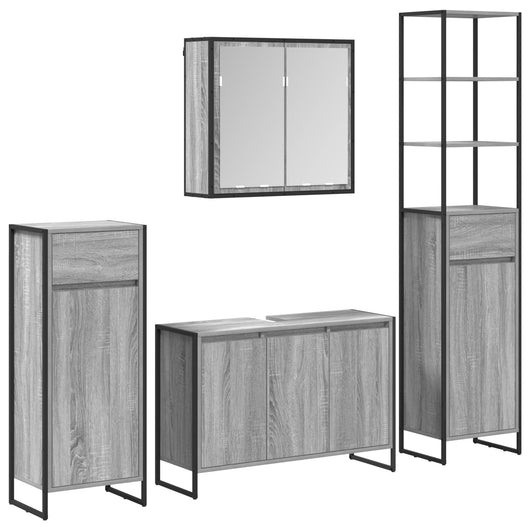Set di mobili per il bagno Grigio Sonoma Legno multistrato 3403049