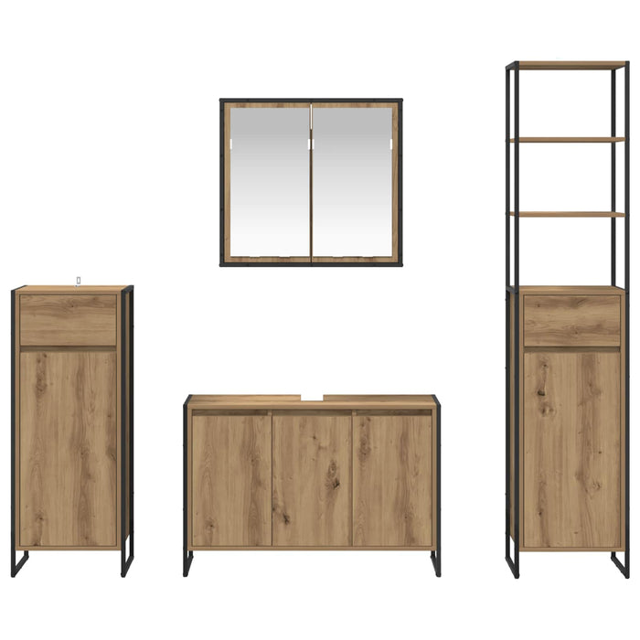 Set di mobili per il bagno Rovere artigianale Legno multistrato 3403051