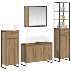 Set di mobili per il bagno Rovere artigianale Legno multistrato 3403051
