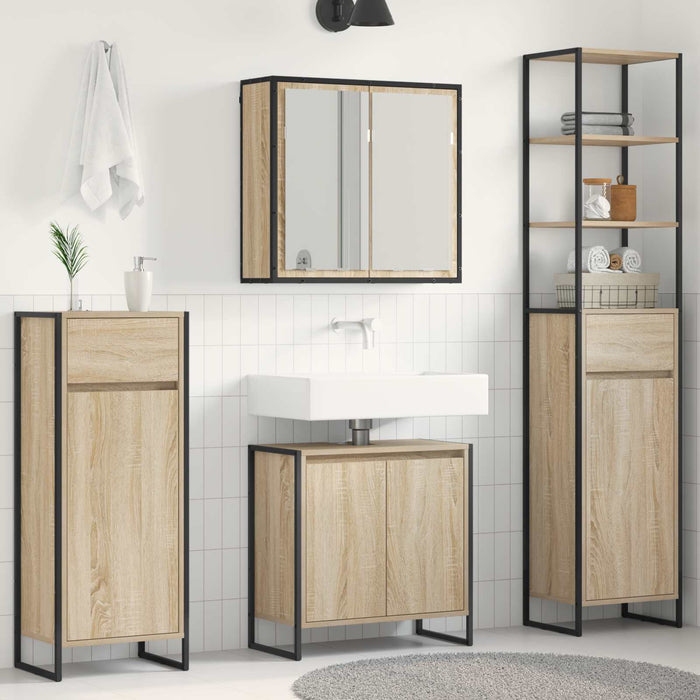 Set di mobili per il bagno Rovere Sonoma Legno multistrato 3403053