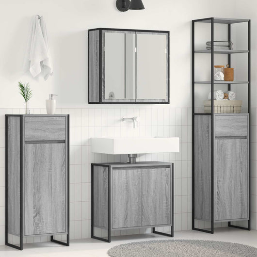 Set di mobili per il bagno Grigio Sonoma Legno multistrato 3403055