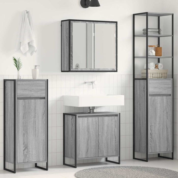 Set di mobili per il bagno Grigio Sonoma Legno multistrato 3403055