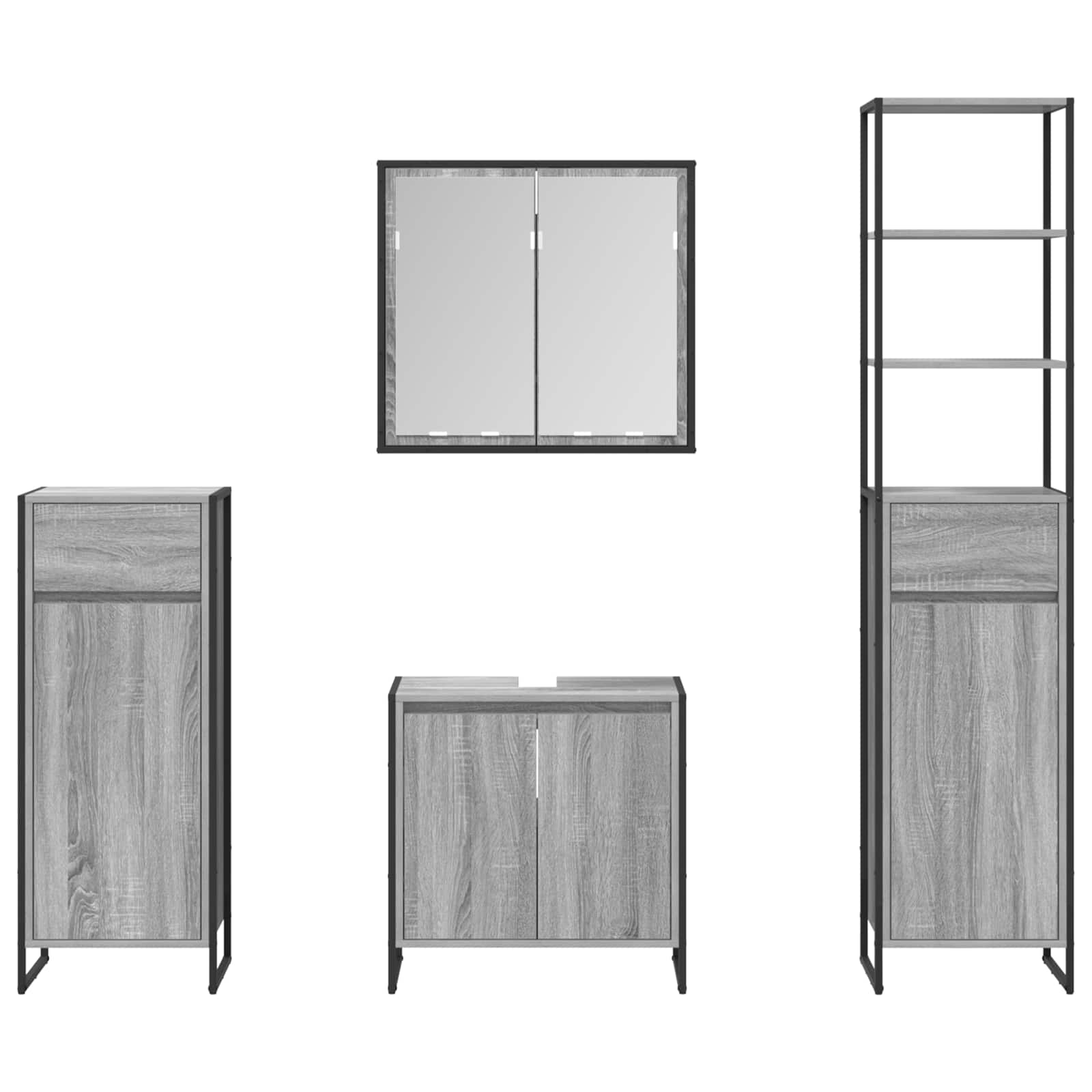 Set di mobili per il bagno Grigio Sonoma Legno multistrato 3403055