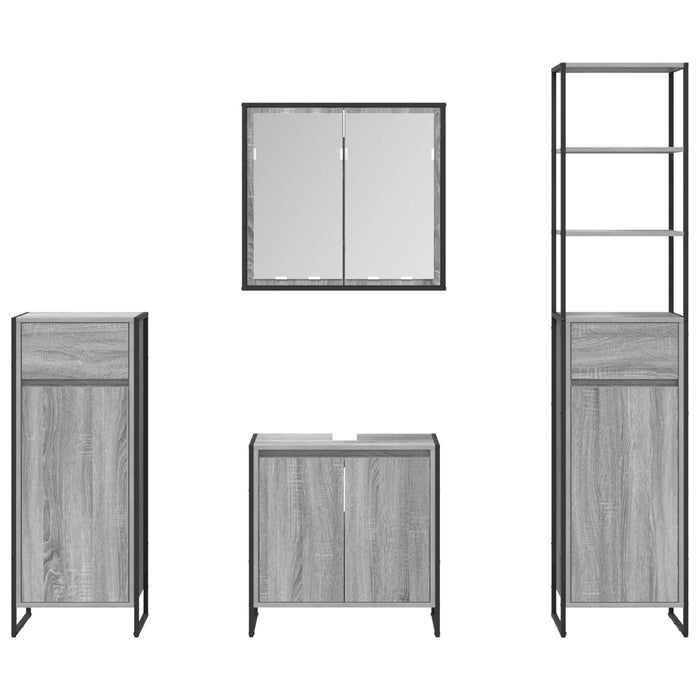 Set di mobili per il bagno Grigio Sonoma Legno multistrato 3403055