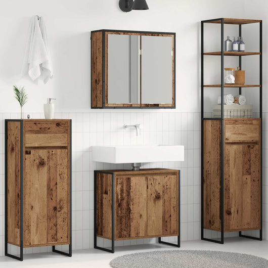Set di mobili per il bagno Legno vecchio Legno multistrato 3403056