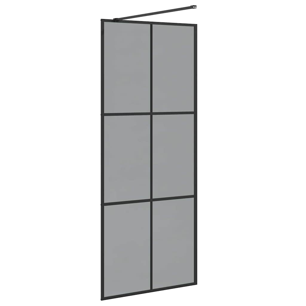 Parete Doccia Walk-in Nero 80 x 195 cm vetro temperato 42022042