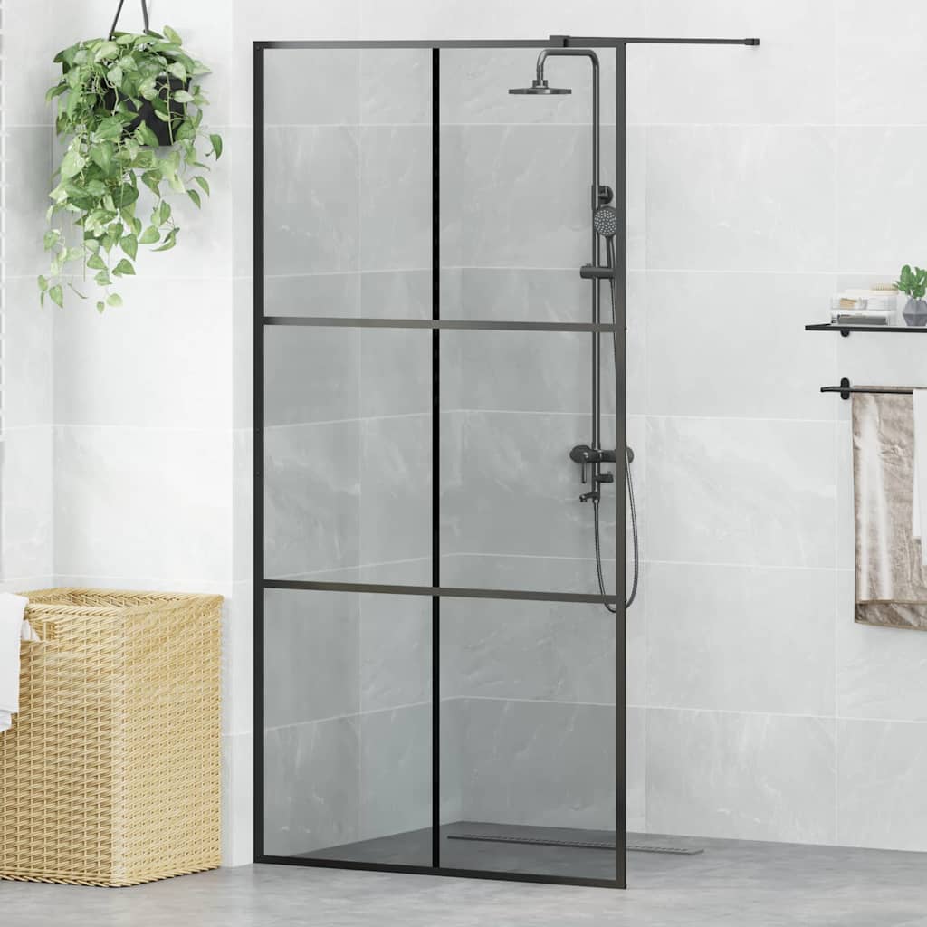Parete Doccia Walk-in Nero 100 x 195 cm vetro temperato