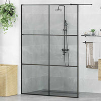 Parete Doccia Walk-in Nero 140 x 195 cm vetro temperato