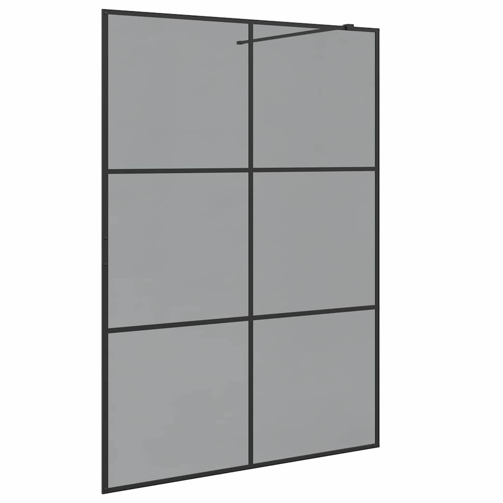 Parete Doccia Walk-in Nero 140 x 195 cm vetro temperato