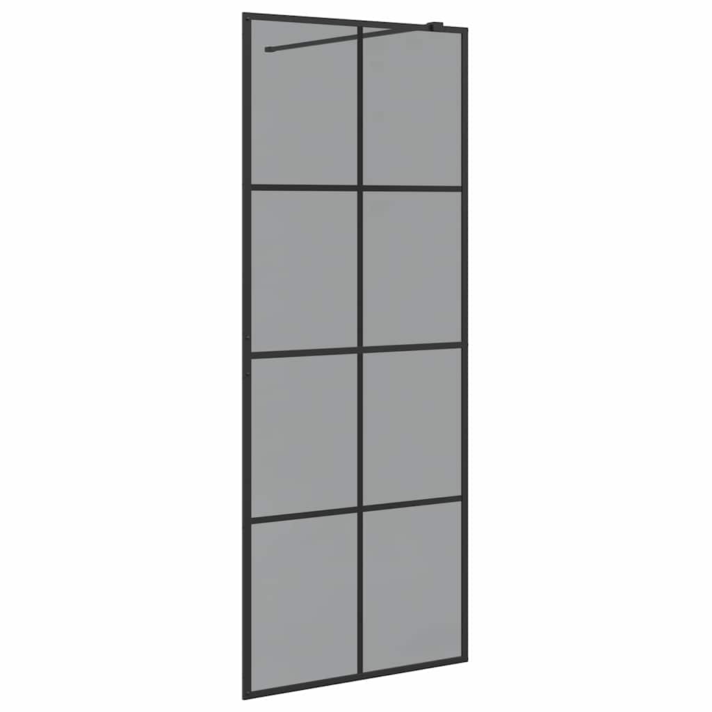 Parete Doccia Walk-in Nero 80 x 195 cm vetro temperato 42022047