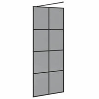Parete Doccia Walk-in Nero 80 x 195 cm vetro temperato 42022047