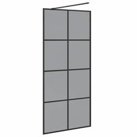 Parete Doccia Walk-in Nero 90 x 195 cm vetro temperato 42022048