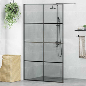 Parete Doccia Walk-in Nero 115 x 195 cm vetro temperato 42022050