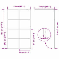 Parete Doccia Walk-in Nero 115 x 195 cm vetro temperato 42022050