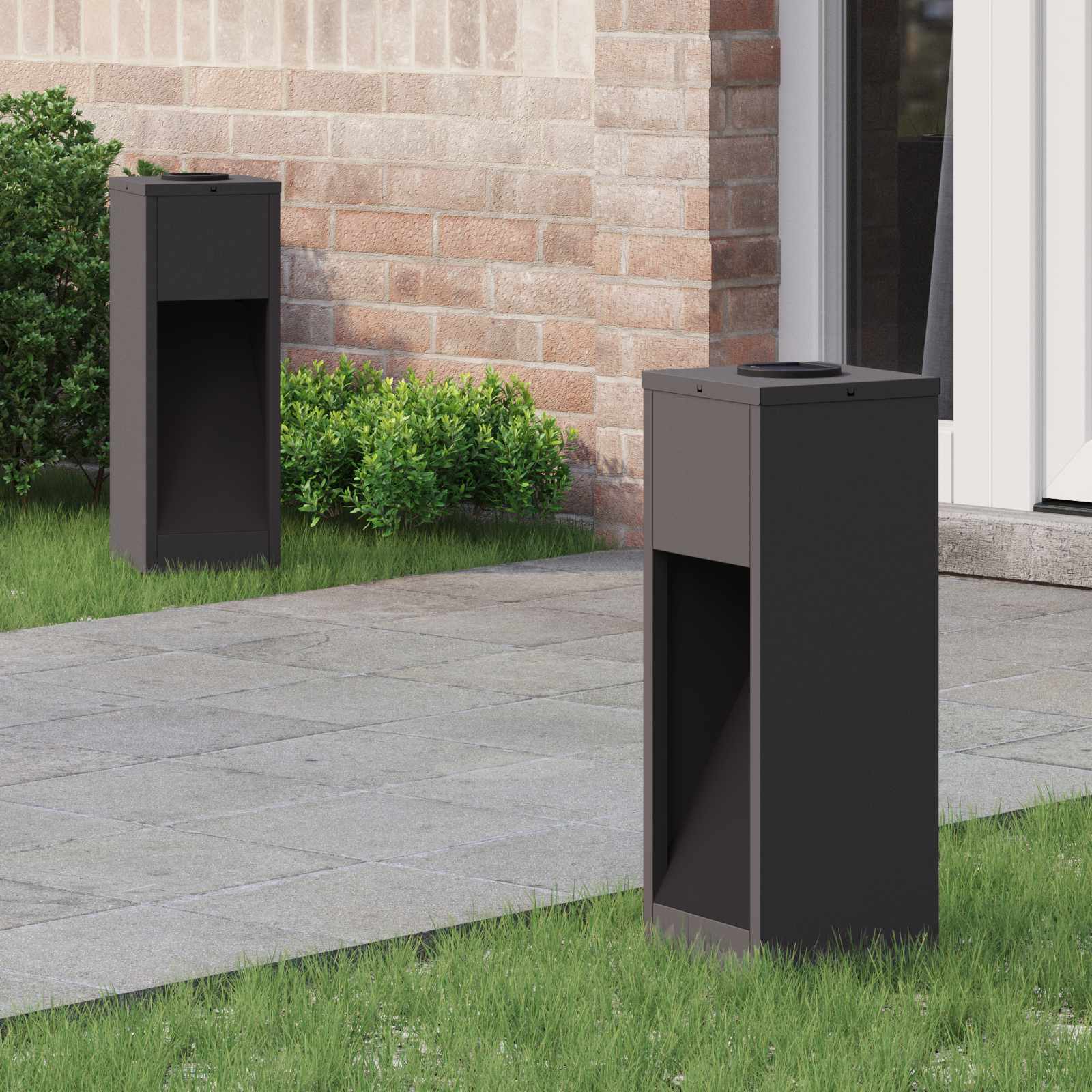 Lucina LED Solare da Percorso 2 pcs Nero 879709