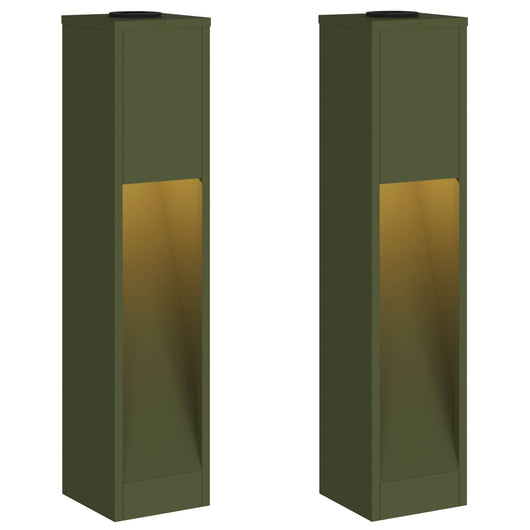 Lucina LED Solare da Percorso 2 pcs Verde oliva 879719