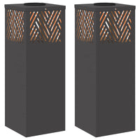 Faro LED solare per sentieri a spina di pesce 2 pcs Nero 879723