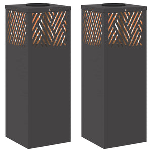 Faro LED solare per sentieri a spina di pesce 2 pcs Nero 879723