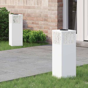 Faro LED solare per sentieri a spina di pesce 2 pcs Bianco 879724