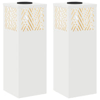 Faro LED solare per sentieri a spina di pesce 2 pcs Bianco 879724