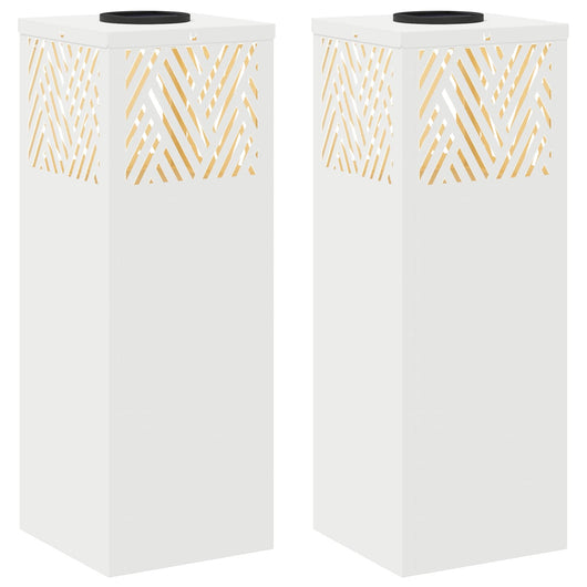 Faro LED solare per sentieri a spina di pesce 2 pcs Bianco 879724