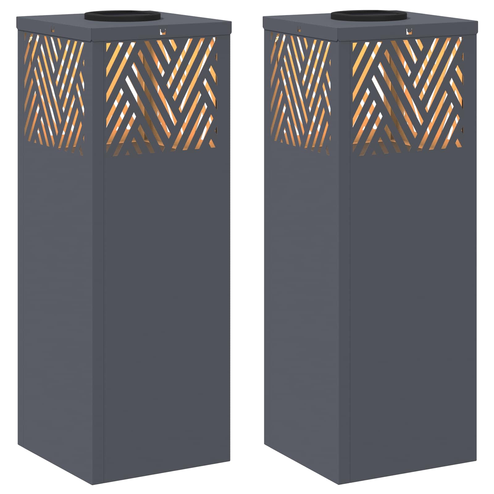 Faro LED solare per sentieri a spina di pesce 2 pcs Antracite 879725