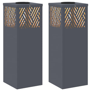 Faro LED solare per sentieri a spina di pesce 2 pcs Antracite 879725