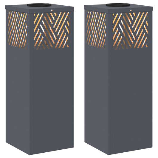 Faro LED solare per sentieri a spina di pesce 2 pcs Antracite 879725