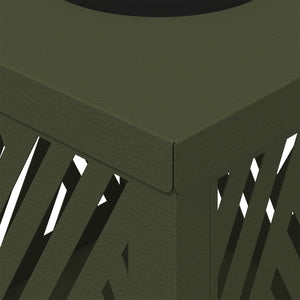 Faro LED solare per sentieri a spina di pesce 2 pcs Verde oliva 879726