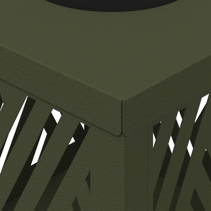 Faro LED solare per sentieri a spina di pesce 2 pcs Verde oliva 879726