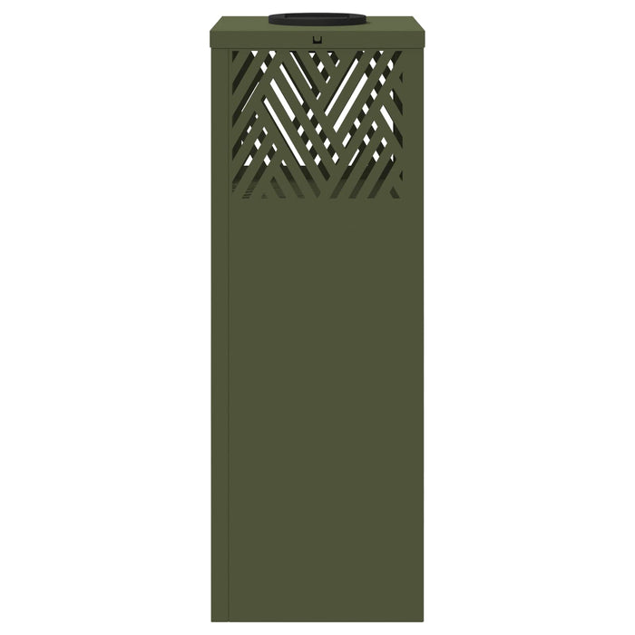 Faro LED solare per sentieri a spina di pesce 2 pcs Verde oliva 879726