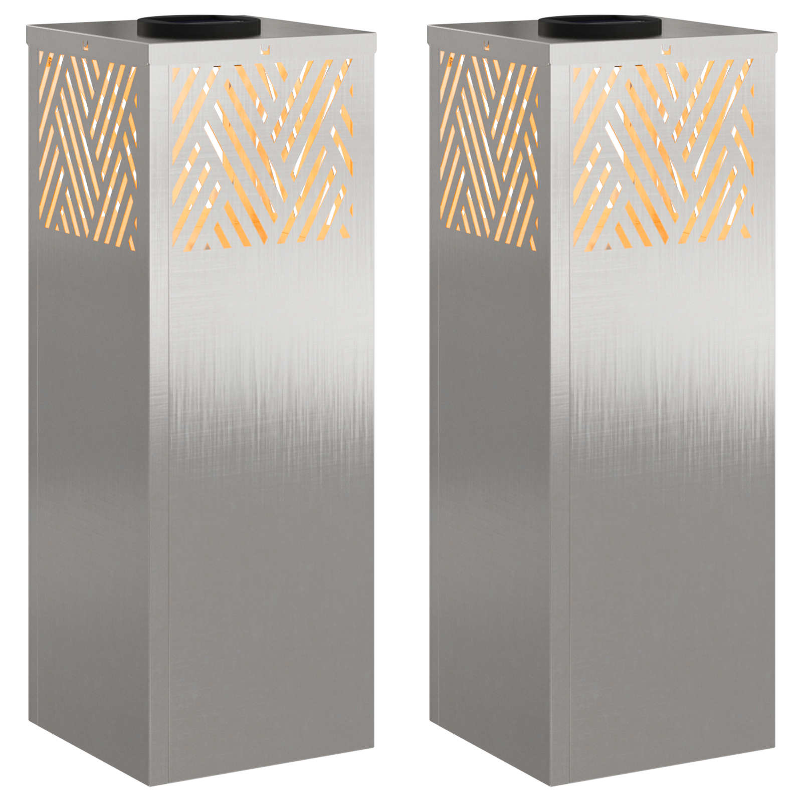 Faro LED solare per sentieri 2 pcs Acciaio inossidabile 879727