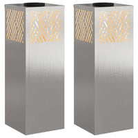 Faro LED solare per sentieri 2 pcs Acciaio inossidabile 879727