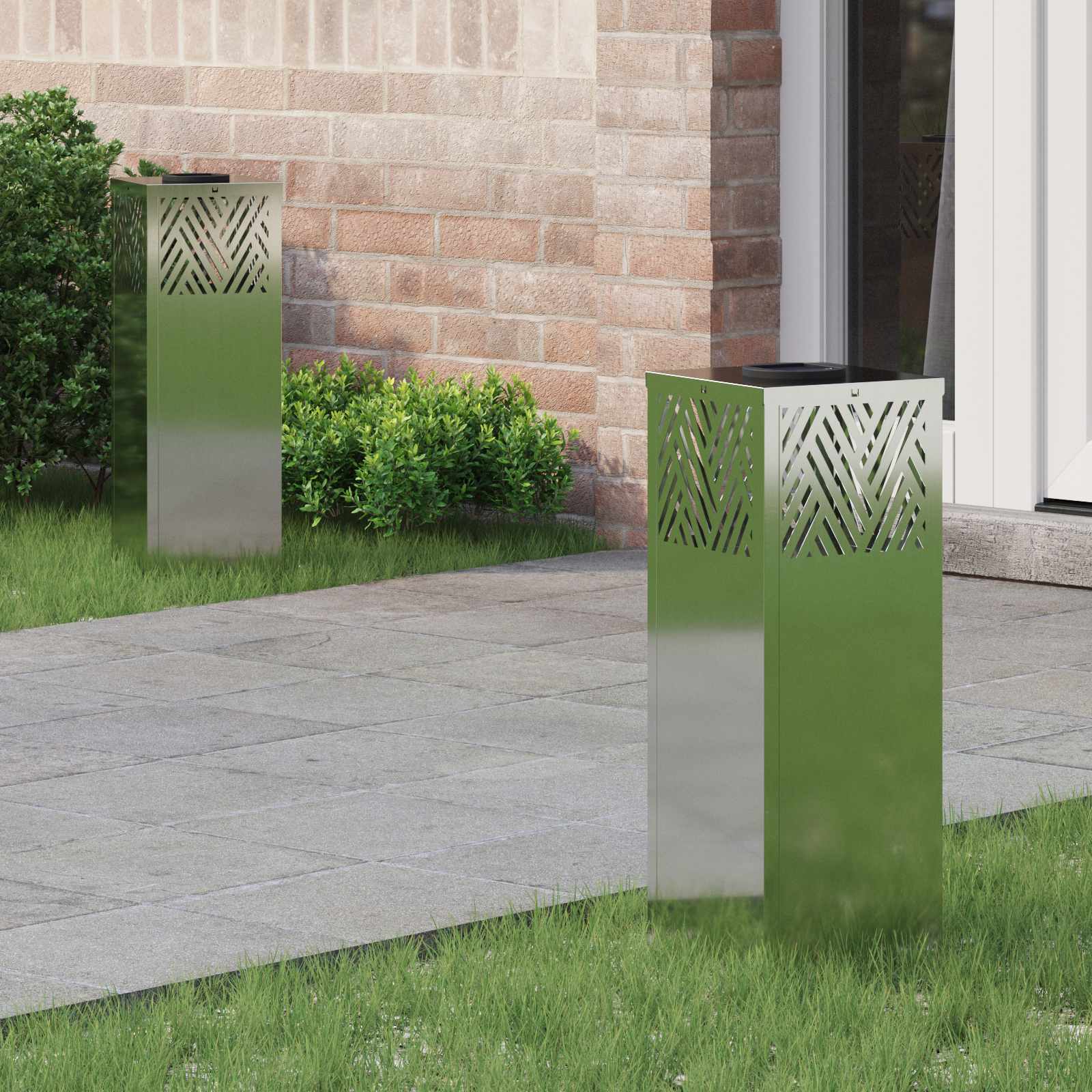 Faro LED solare per sentieri 2 pcs Zincato Zincato 879728