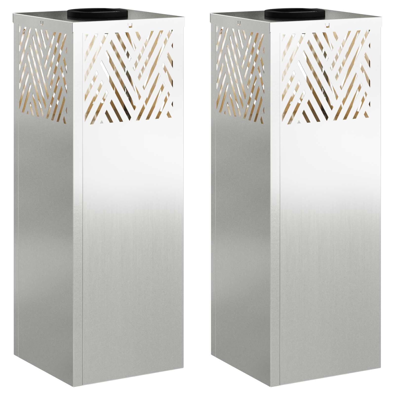 Faro LED solare per sentieri 2 pcs Zincato Zincato 879728