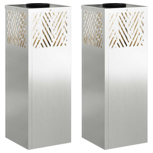 Faro LED solare per sentieri 2 pcs Zincato Zincato 879728