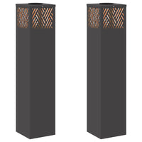 Faro LED solare per sentieri a spina di pesce 2 pcs Nero 879730