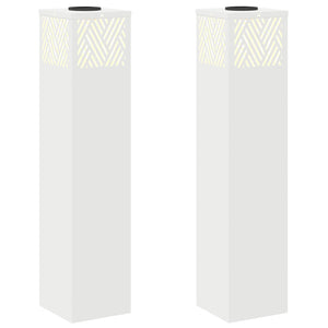 Faro LED solare per sentieri a spina di pesce 2 pcs Bianco 879731