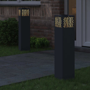 Faro LED solare per sentieri a spina di pesce 2 pcs Antracite 879732