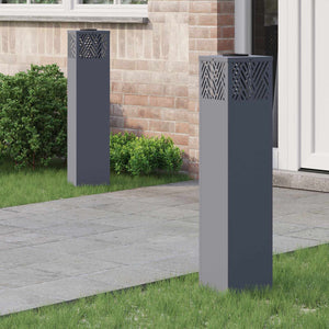 Faro LED solare per sentieri a spina di pesce 2 pcs Antracite 879732