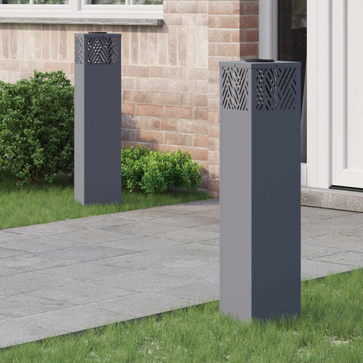 Faro LED solare per sentieri a spina di pesce 2 pcs Antracite 879732