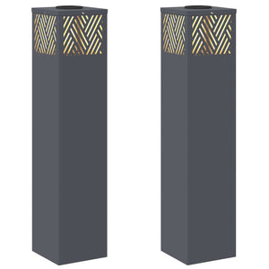 Faro LED solare per sentieri a spina di pesce 2 pcs Antracite 879732