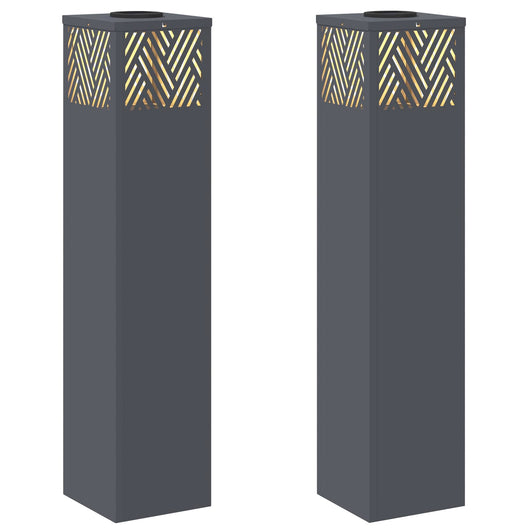 Faro LED solare per sentieri a spina di pesce 2 pcs Antracite 879732