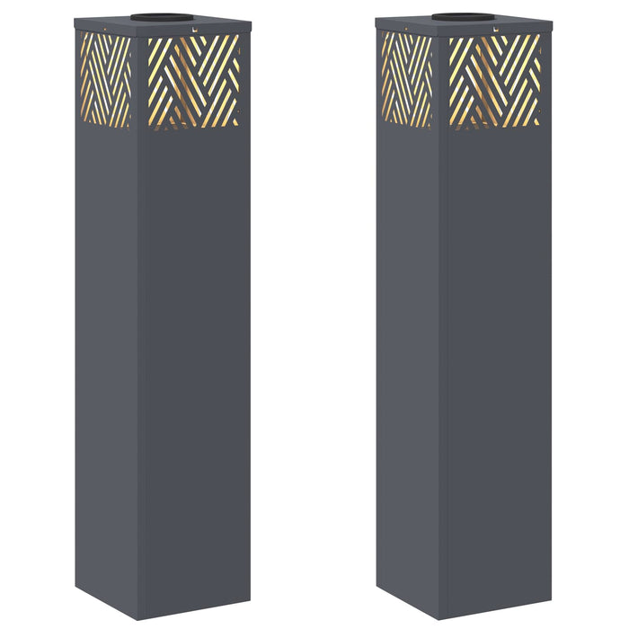 Faro LED solare per sentieri a spina di pesce 2 pcs Antracite 879732