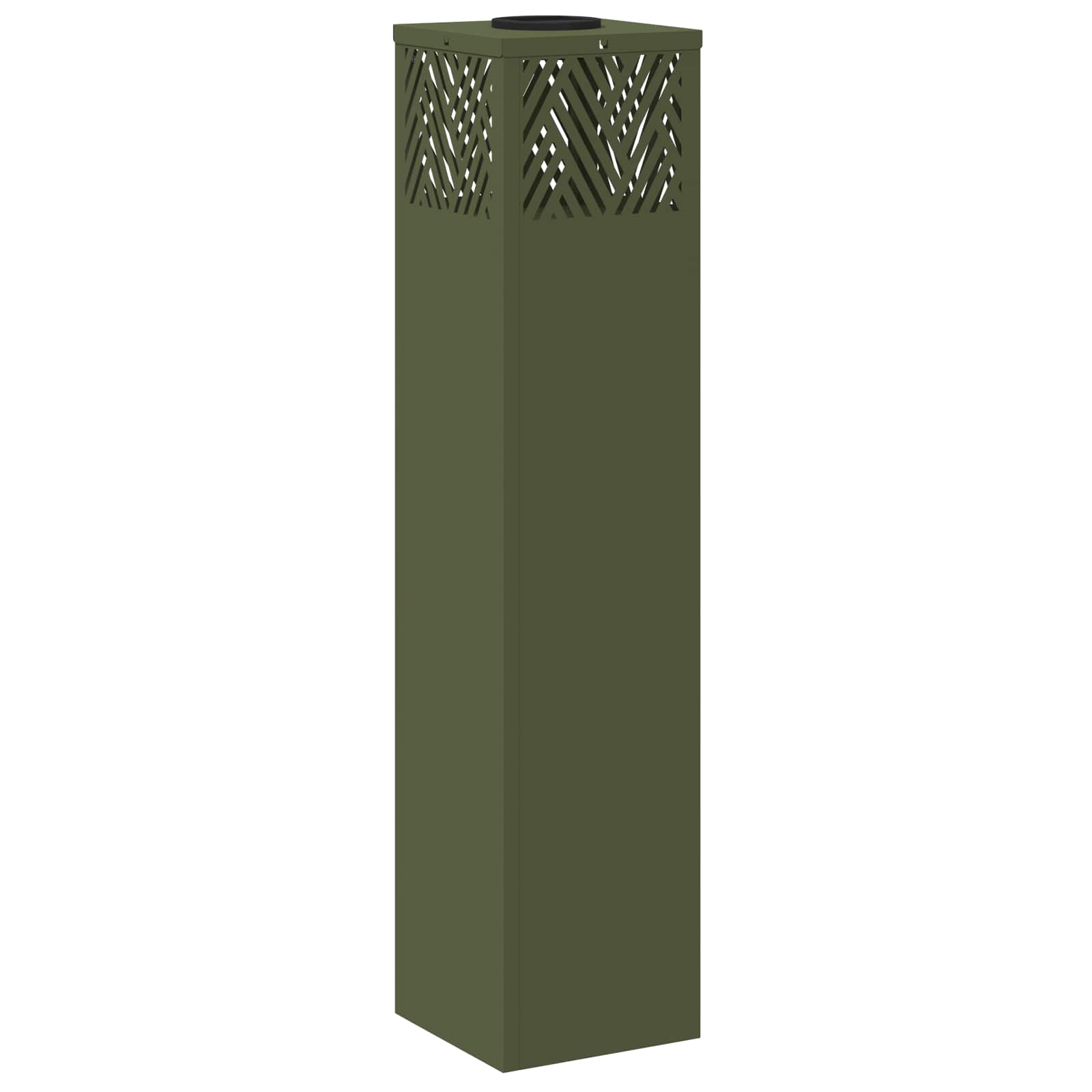 Faro LED solare per sentieri a spina di pesce 2 pcs Verde oliva 879733