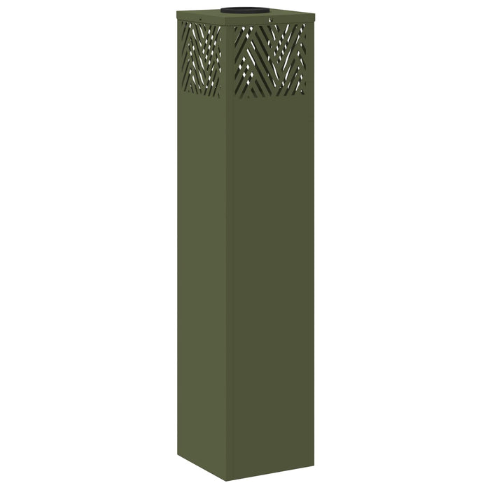 Faro LED solare per sentieri a spina di pesce 2 pcs Verde oliva 879733