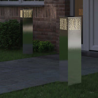 Faro LED solare per sentieri 2 pcs Acciaio inossidabile 879734