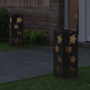 Faro LED solare per sentieri 2 pcs Nero 879737