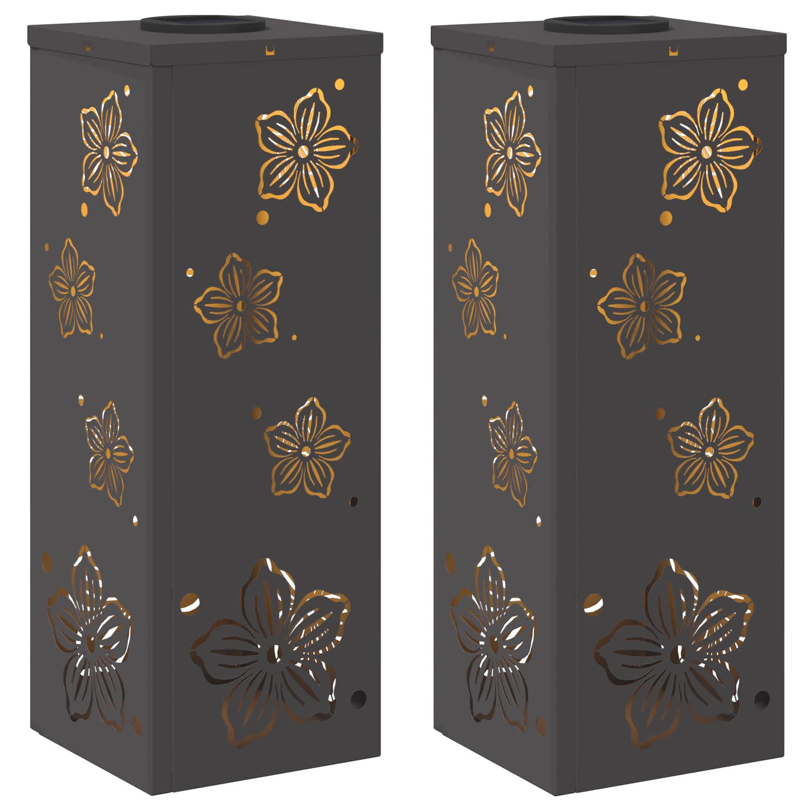 Faro LED solare per sentieri 2 pcs Nero 879737