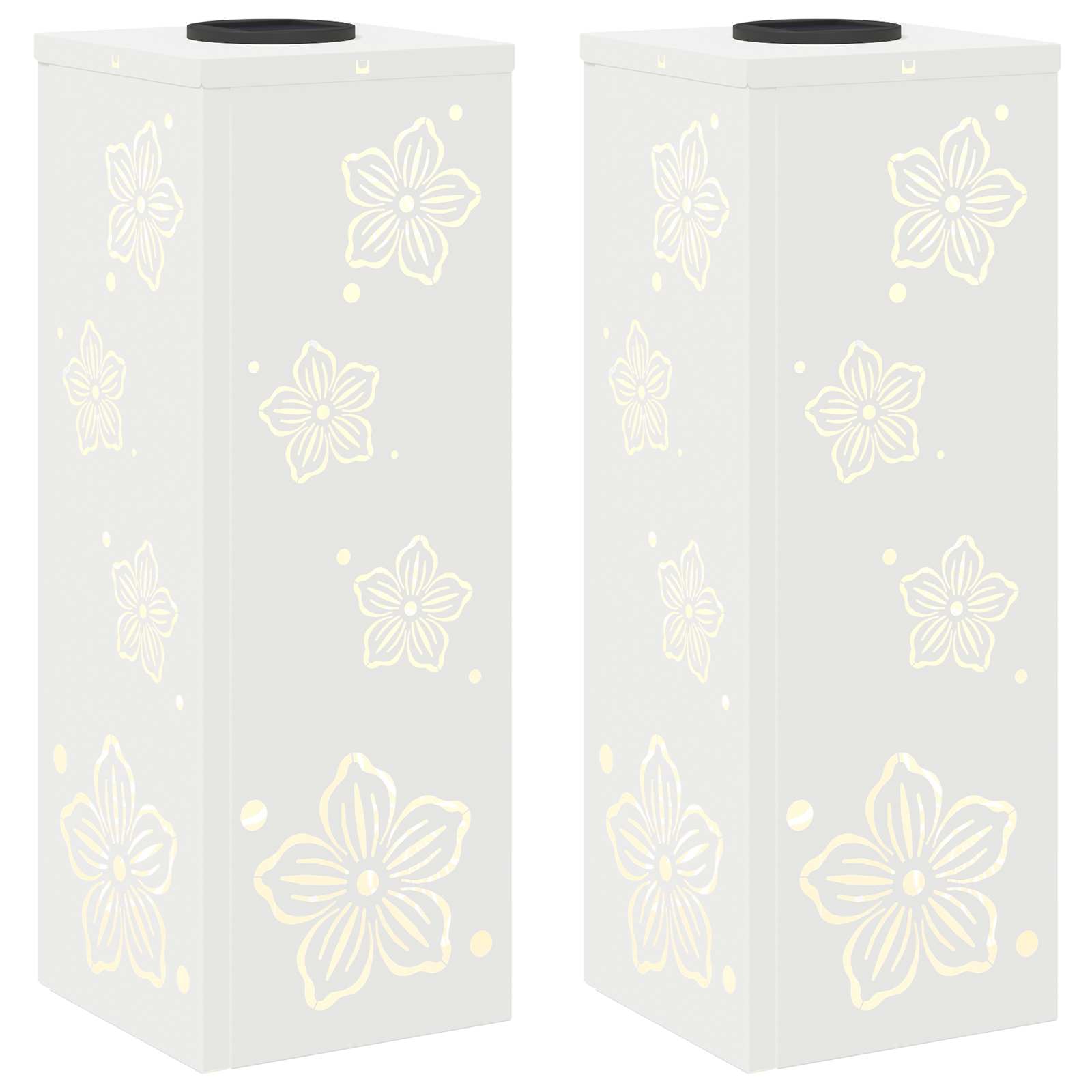 Faro LED solare per sentieri 2 pcs Bianco 879738